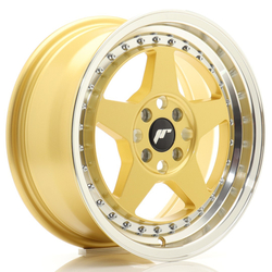 JR Wheels JR6 16x7 ET35 4x100 Gold w/Machined Lip