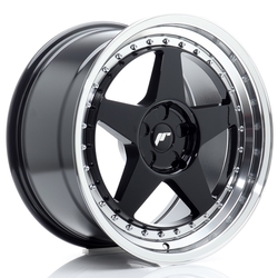 JR Wheels JR6 18x9,5 ET20-40 5H BLANK Gloss Black w/Machined Lip